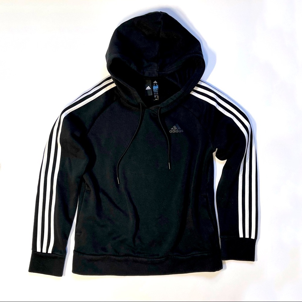 Adidas 3 Stripe Hoodie With Pockets